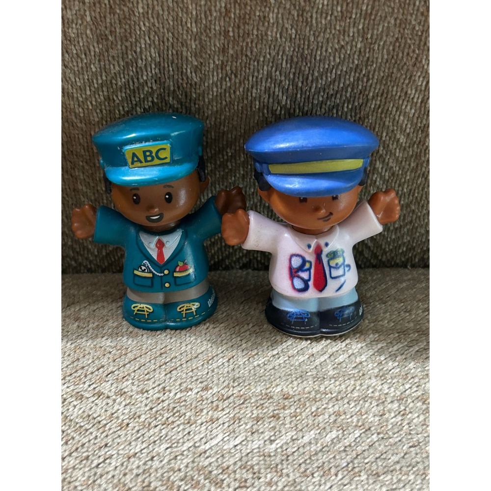 Fisher Price Little People Figures Pilot and School Bus Driver DJB53 HCL79